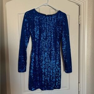 Royal blue sparkly cocktail dress